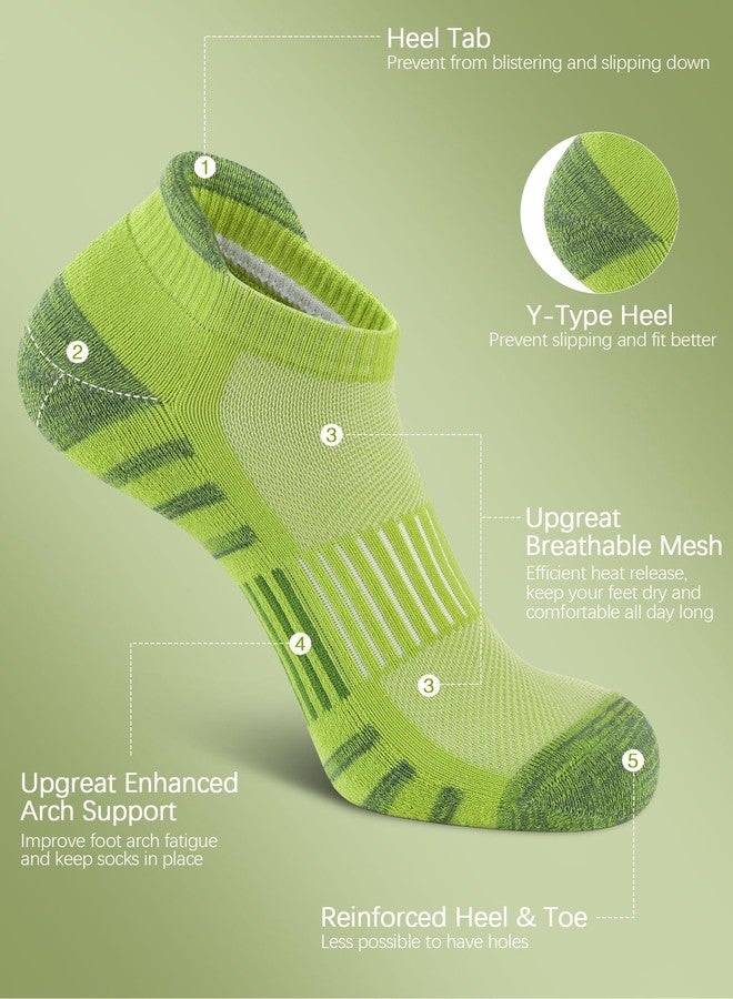 Airacker Athletic Running Ankle Cotton Socks, Low Cut Cushioned Performance Anti-Blister Tab Sports Socks for Men Women 6 Pairs - Image 3